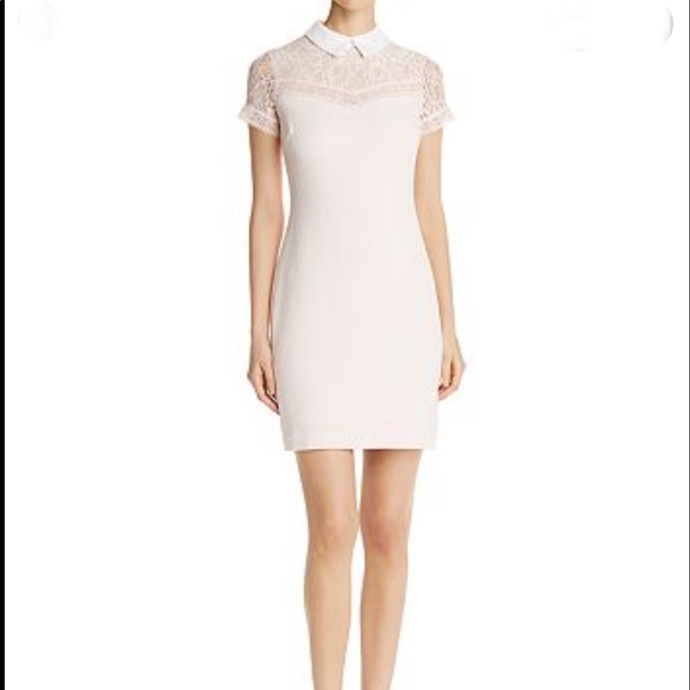 Karl Lagerfeld Paris Collar sheath light pink dress -size 6